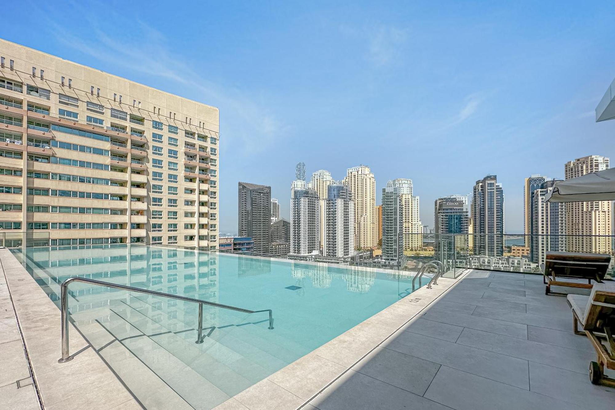 Modern 2Br High Floor Haven In Vida Dubai Marina Apartment Exterior foto