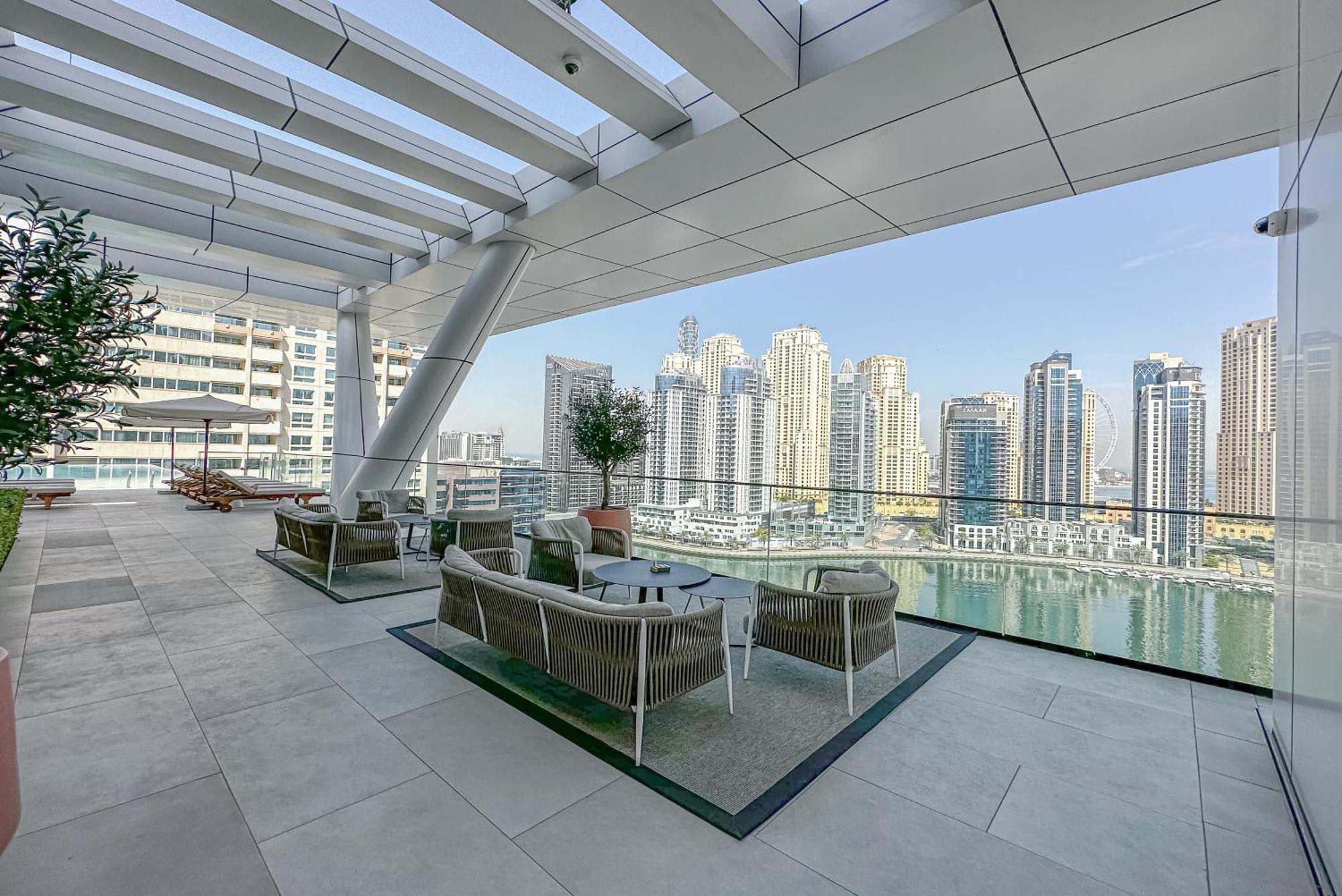 Modern 2Br High Floor Haven In Vida Dubai Marina Apartment Exterior foto